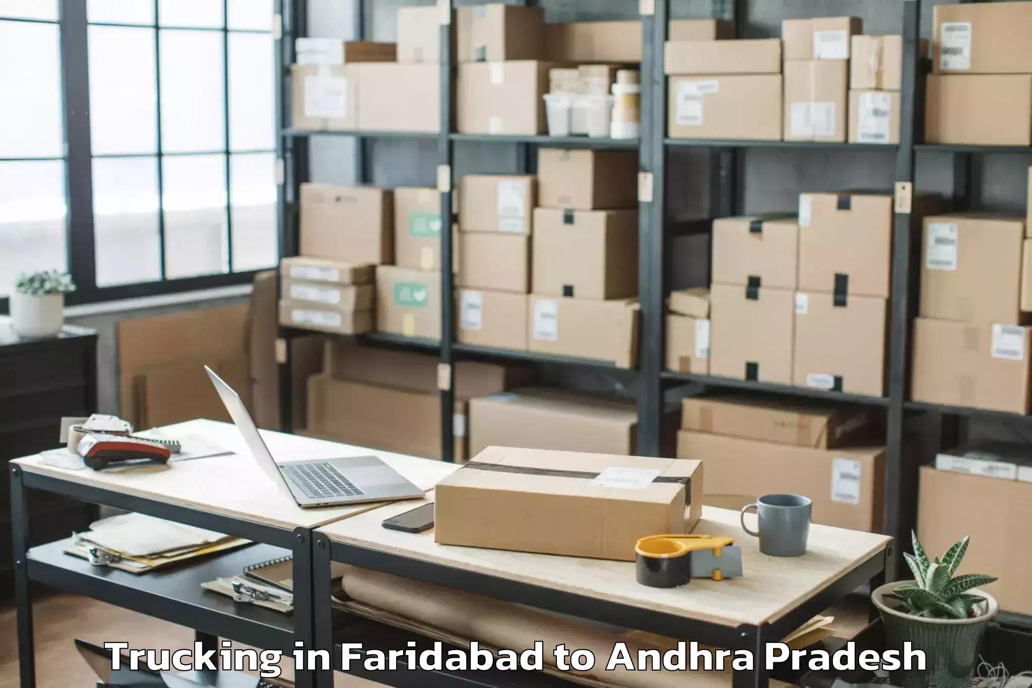 Easy Faridabad to Tiruvuru Trucking Booking